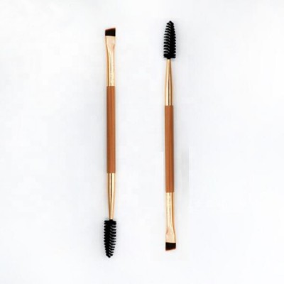 High quality Free Sample Bamboo Double Side Eyebrow Eyelash Makeup Brush