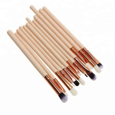 High Quality 12Pcs Professional Synthetic Goat Hair Rose Gold Lip Makeup Brushes